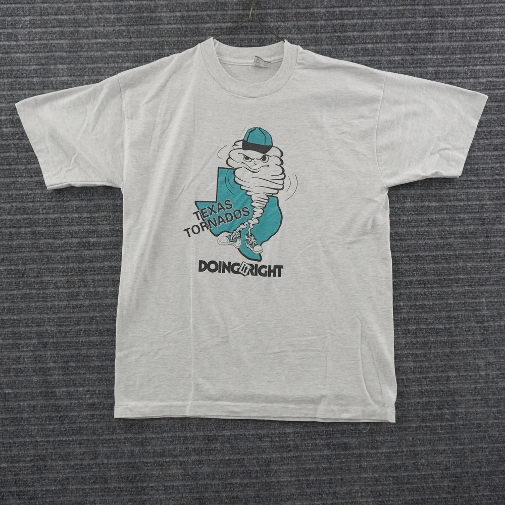 Vintage 90s Texas Tornados Tejano Rock Band T-Shirt L Gray Doing It Right